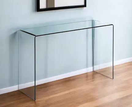 47" Clear Glass Block Console Table
