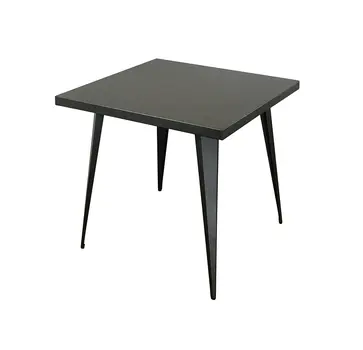 32" Gray Steel And Metal Square Dining Table