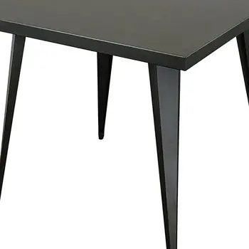 32" Gray Steel And Metal Square Dining Table