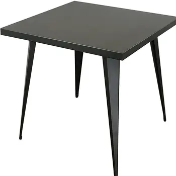 32" Gray Steel And Metal Square Dining Table