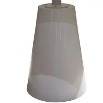42" White Wood And Metal Pedestal Base Round Top Dining Table