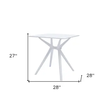 28" White Heavy Duty Plastic Trestle Base Dining Table