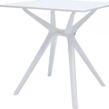 28" White Heavy Duty Plastic Trestle Base Dining Table