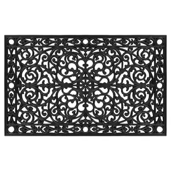 30" X 48" Black Rubber Scrollwork Outdoor Door Mat