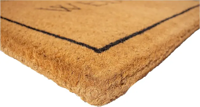 24" X 36" Natural and Black Coir Welcome Outdoor Door Mat