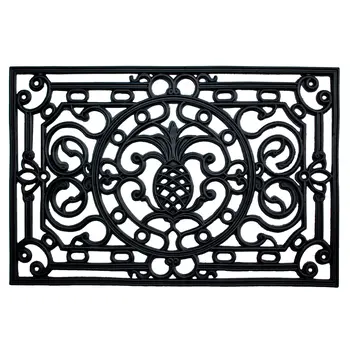 18" X 30" Black Rubber Pineapple Outdoor Door Mat
