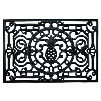 18" X 30" Black Rubber Pineapple Outdoor Door Mat
