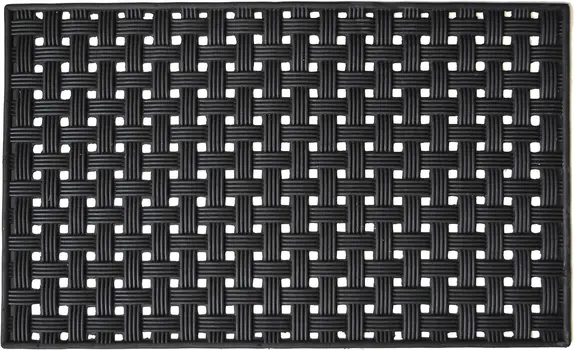 18" X 30" Black Rubber Weave Outdoor Door Mat