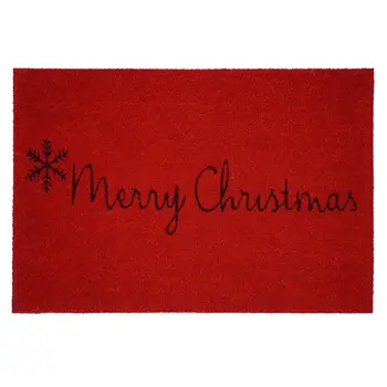 24" X 36" Red and Black Coir Merry Christmas Outdoor Christmas Door Mat