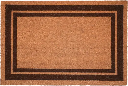 24" X 36" Natural and Black Coir Geometric Outdoor Door Mat