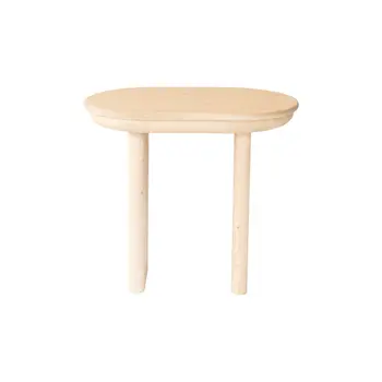 22" Natural Solid Wood Oval Sled End Table