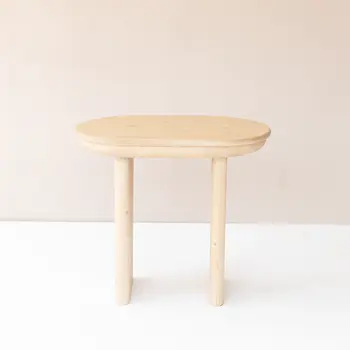 22" Natural Solid Wood Oval Sled End Table