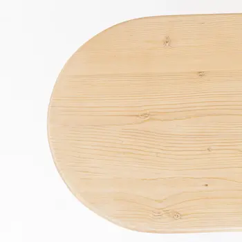 22" Natural Solid Wood Oval Sled End Table
