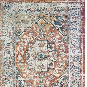 2' X 3' Rust Oriental Distressed Area Rug With Fringe