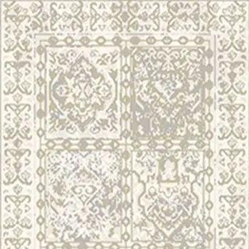 8' Ivory Oriental Distressed Runner Rug With Fringe