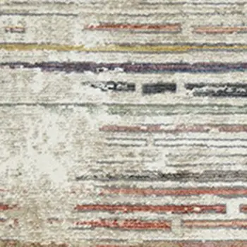 2' X 3' Beige Geometric Distressed Area Rug With Fringe