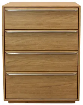 32" Natural Solid Wood Four Drawer Dresser
