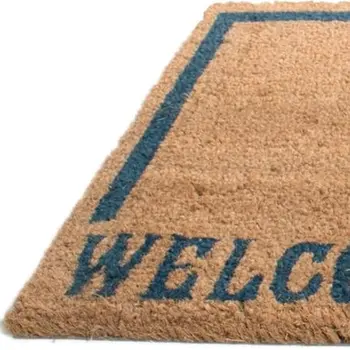 18" X 30" Brown and Black Coir Swordfish Welcome Outdoor Door Mat