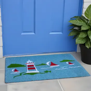 18" X 30" Blue Coir Tropical Outdoor Door Mat