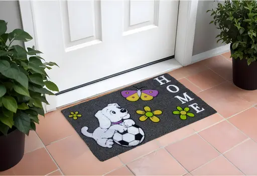 18" X 30" White Coir Dog Home Outdoor Door Mat