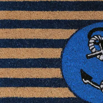 18" X 30" Brown and Blue Coir Anchor Outdoor Door Mat