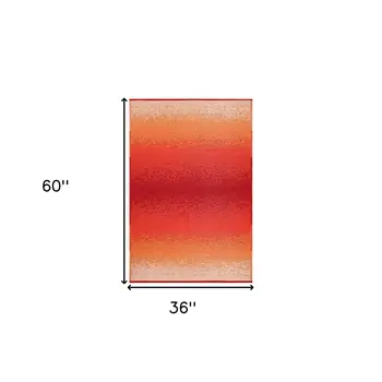 3' X 5' Orange Indoor Outdoor Area Rug
