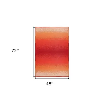 4' X 6' Orange Indoor Outdoor Area Rug