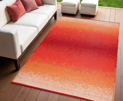 4' X 6' Orange Indoor Outdoor Area Rug