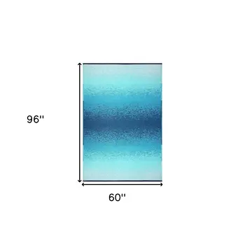 5' X 8' Teal Blue Indoor Outdoor Area Rug