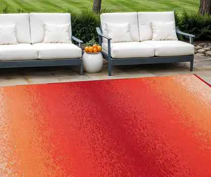 6' X 9' Orange Indoor Outdoor Area Rug
