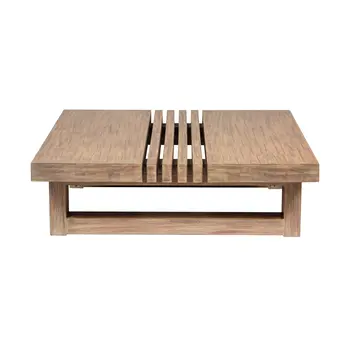 33" Natural Solid Wood Outdoor Coffee Table