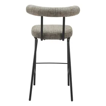 30" Green and Black Chenille and Steel Low Back Bar Height Bar Chair