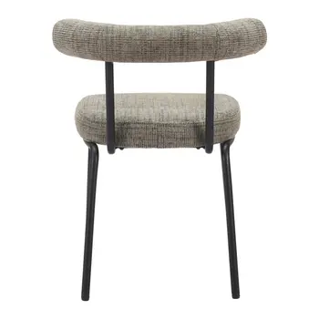 Set of Two Green and Black Upholstered Chenille Open Back Dining Side Chairs