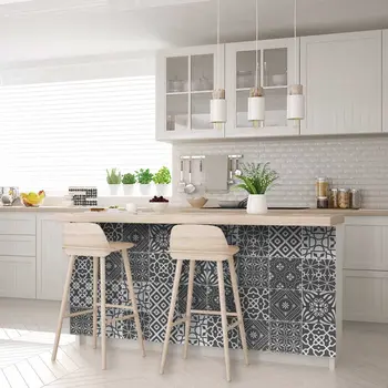 12" X 12" Gray and White Mosaic Peel and Stick Removable Tiles