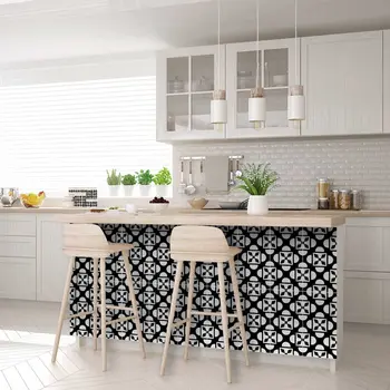 12" X 12" Black and White Coli Peel and Stick Tiles