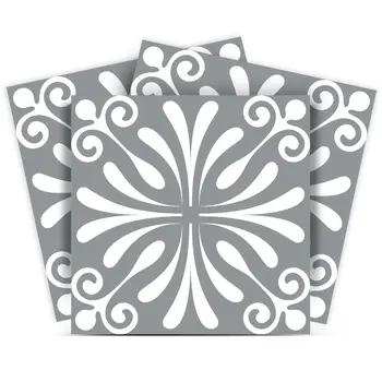 12" X 12" Gray and White Spire Peel and Stick Removable Tiles