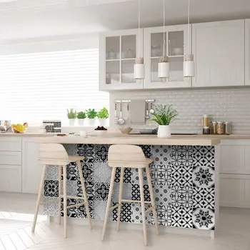 12" X 12" Black White and Gray Bella Peel and Stick Tiles