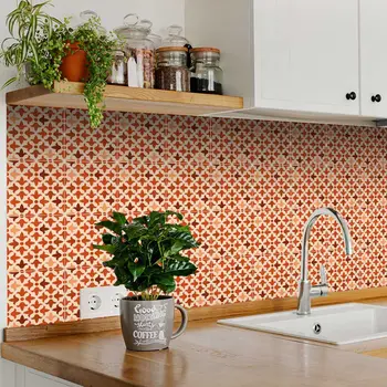 12" X 12" Terra Cotta Tango Peel and Stick Tiles