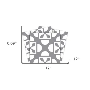 12" X 12" Light Gray and White Coli Peel and Stick Tiles