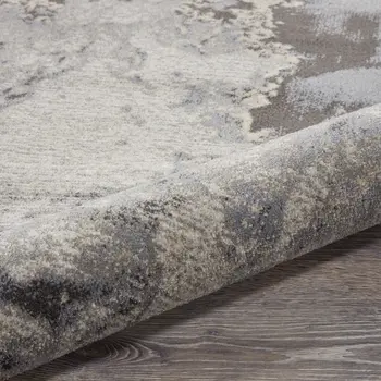 10' X 14' Gray Beige and Ivory Abstract Area Rug