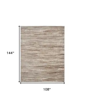 9' X 12' Ivory and Gray Abstract Non Skid Area Rug