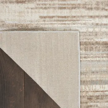 9' X 12' Ivory and Gray Abstract Non Skid Area Rug