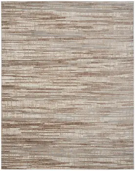 9' X 12' Ivory and Gray Abstract Non Skid Area Rug