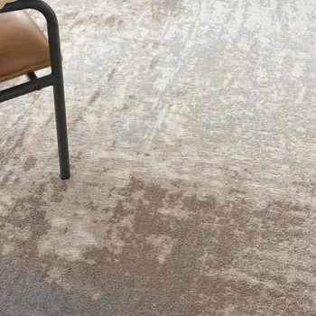 9' X 12' Gray and Ivory Abstract Non Skid Area Rug