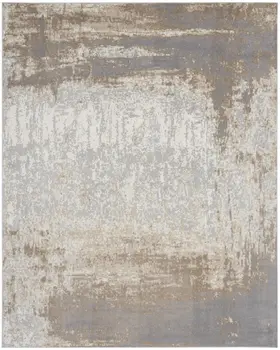 9' X 12' Gray and Ivory Abstract Non Skid Area Rug