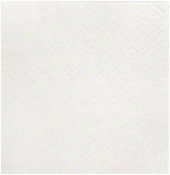9' Ivory And White Square Geometric Indoor Outdoor Area Rug