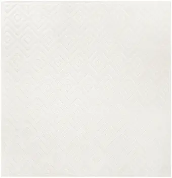 9' Ivory And White Square Geometric Indoor Outdoor Area Rug
