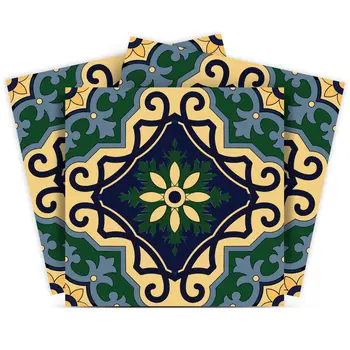 12" X 12" Agean Blue and Green Peel and Stick Tiles