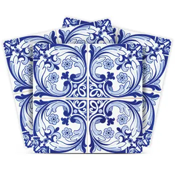 12" X 12" Blue Cloud Peel And Stick Removable Tiles