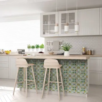 12" X 12" Green Yellow Melo Peel and Stick Tiles